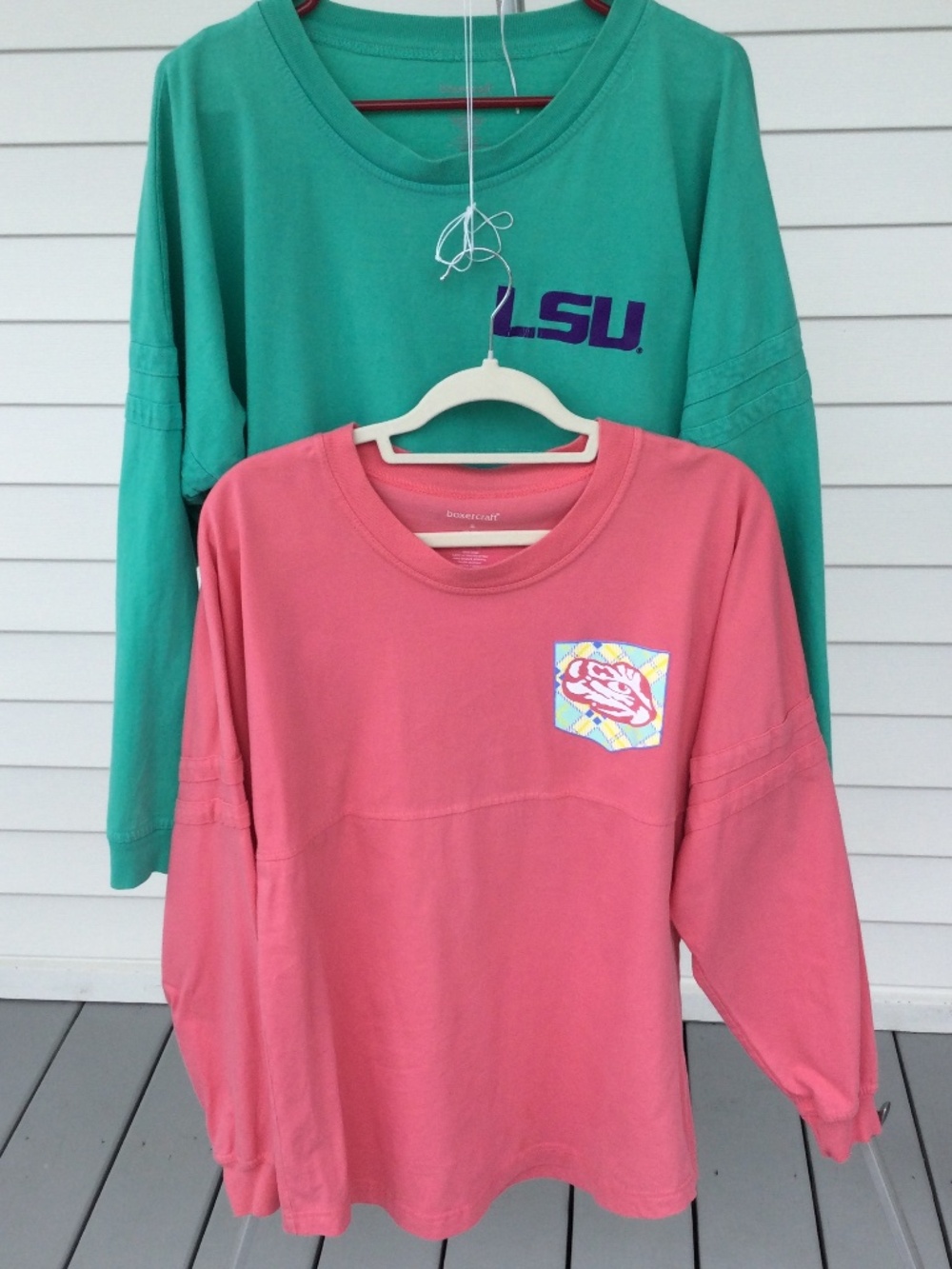 2 LSU Boxercraft Longsleeve T-Shirt, sizes medium & small